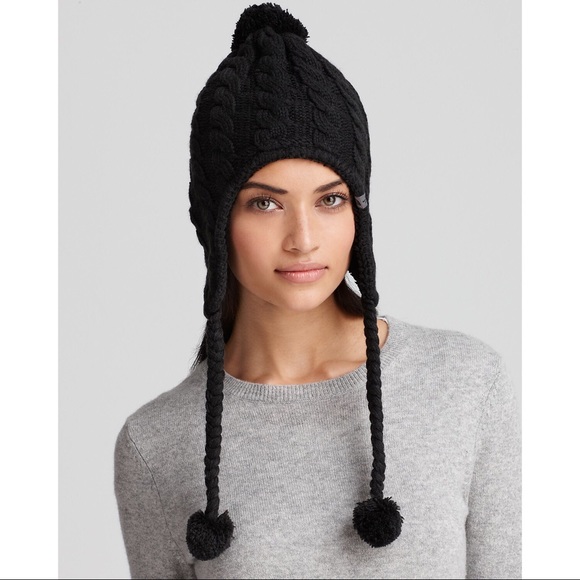 north face fuzzy earflap beanie